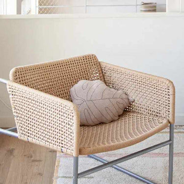 Knitted Cushion Baby Leaf - Beige